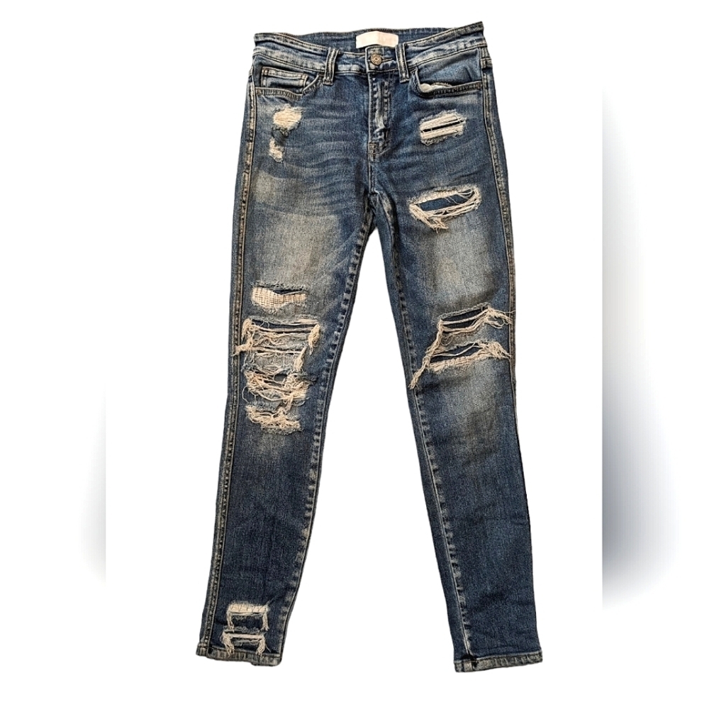 Vervet Blue stretch distressed jeans size 25